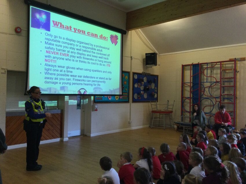 Image of Halloween and Bonfire Night safety talk with PCSO